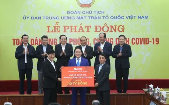 MSB góp 10 tỷ đồng hỗ trợ cho công tác chống dịch Covid-19
