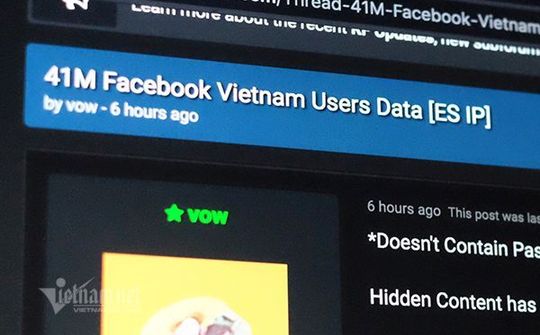 Lộ thông tin tài khoản 41 triệu người dùng Facebook Việt Nam?
