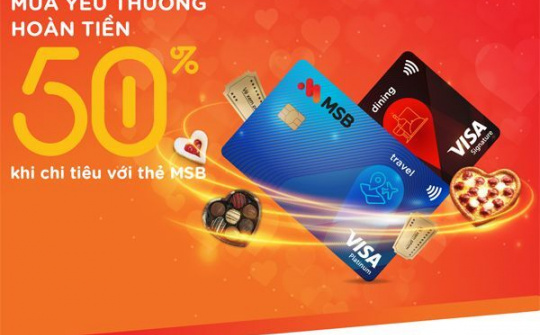 MSB hoàn tiền cho chủ thẻ quốc tế khi chi tiêu dịp 8/3