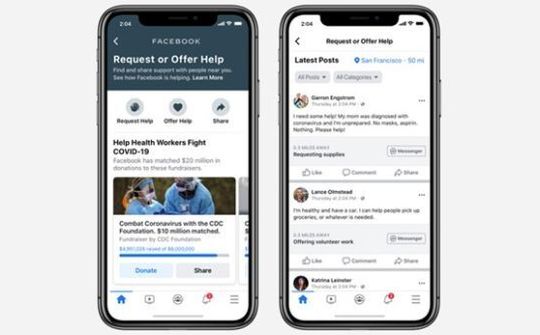 Facebook phát hành tính năng "trợ giúp cộng đồng" phòng chống COVID-19