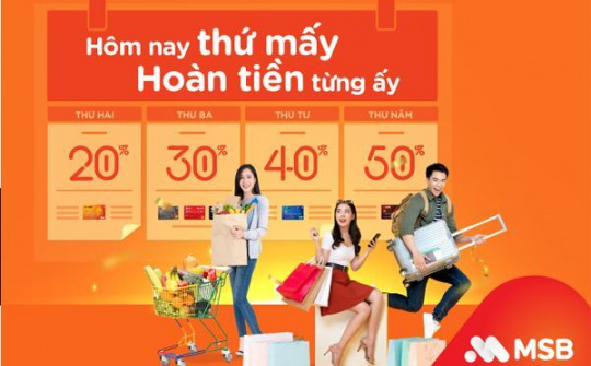 MSB ra ưu đãi hàng ngày cho chủ thẻ tín dụng quốc tế