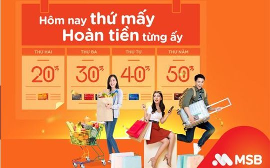 MSB ra ưu đãi hàng ngày cho chủ thẻ tín dụng quốc tế