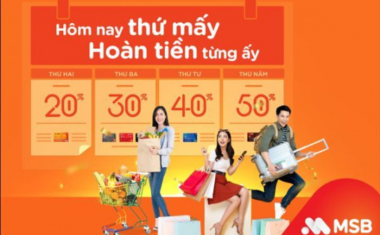 MSB "full ưu đãi" chi tiêu cho chủ thẻ tín dụng quốc tế