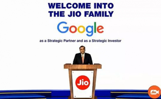 Google đầu tư 4,5 tỉ USD vào Jio Platforms của Ấn Độ