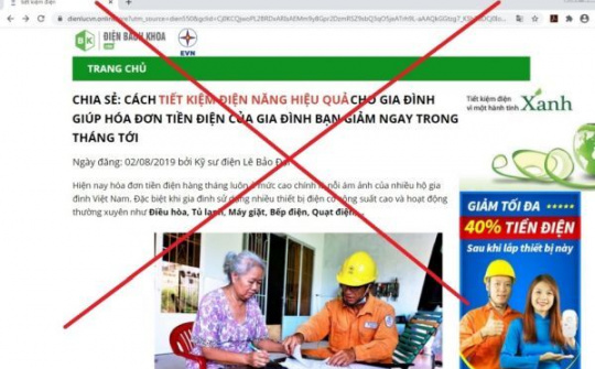 EVN bị giả mạo thương hiệu để bán hàng trên internet