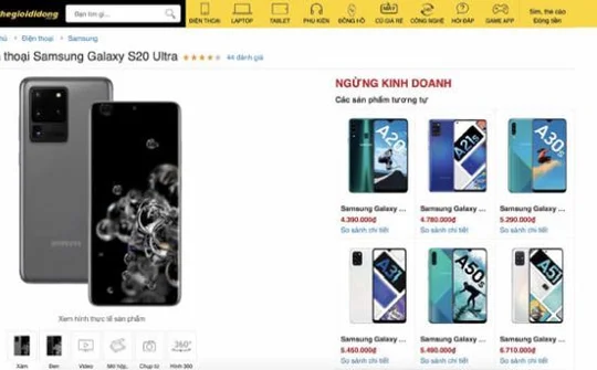 Thế Giới Di Động bất ngờ ngừng kinh doanh hàng loạt smartphone cao cấp của Samsung