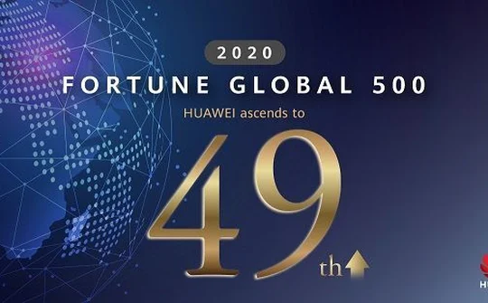 Huawei xếp thứ 49 trong danh sách Fortune Global 500 năm 2020