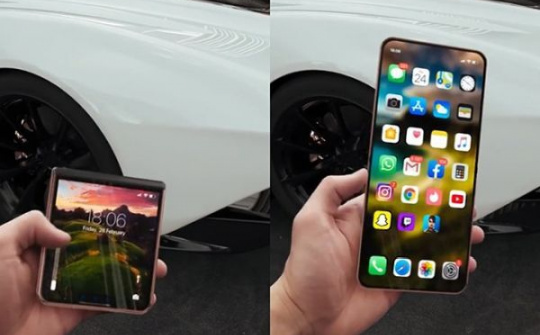 iPhone gập sẽ dùng màn hình microLED tích hợp camera và Touch ID