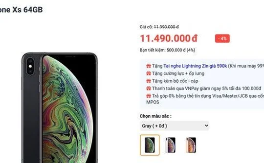 iPhone XS 64 GB giảm giá chỉ còn 11,4 triệu đồng