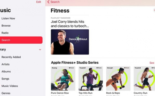 Apple Music quảng bá danh sách phát nổi bật của Apple Fitness+