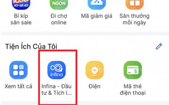 Ứng dụng Infina chạy trên Tiki tăng trưởng mạnh
