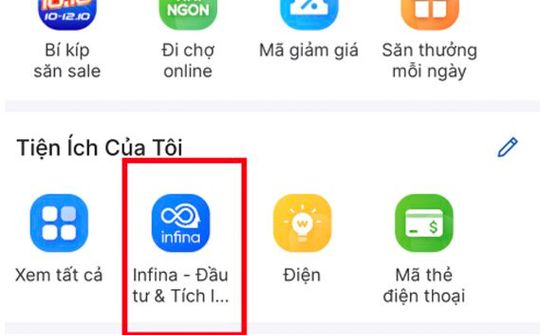 Ứng dụng Infina chạy trên Tiki tăng trưởng mạnh