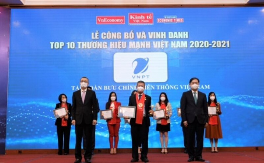 VNPT được vinh danh trong Top 10 Thương hiệu mạnh Việt Nam 2020-2021