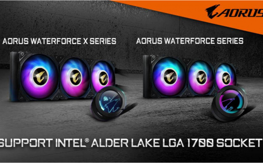 Dòng sản phẩm tản nhiệt bằng chất lỏng GIGABYTE AORUS WATERFORCE hỗ trợ bộ xử lý Intel thế hệ thứ 12