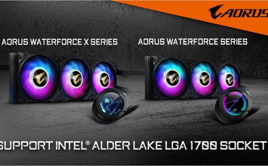 Dòng sản phẩm tản nhiệt bằng chất lỏng GIGABYTE AORUS WATERFORCE hỗ trợ bộ xử lý Intel thế hệ thứ 12