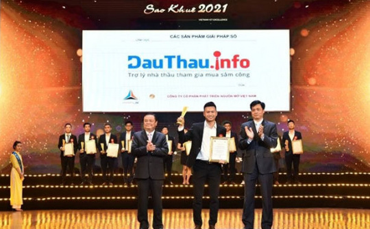 DauThau.info - Phần mềm phân tích thông tin thầu đạt giải thưởng Sao Khuê 2021 đầu tiên trong lĩnh vực đấu thầu