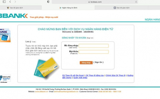 ABBank cảnh báo hành vi giả mạo website để phishing lừa đảo