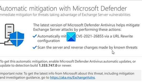 Microsoft Defender giúp bảo mật máy chủ Exchange