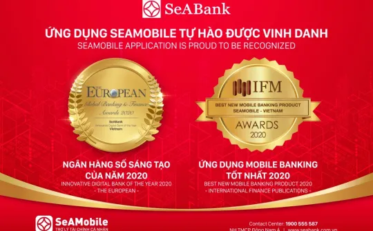 Ngân hàng số SeAMobile được nhận nhiều giải thưởng uy tín 