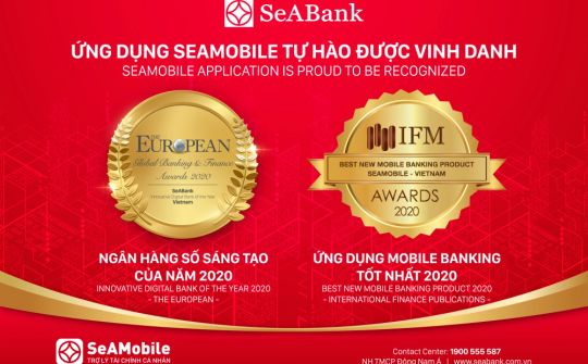 Ngân hàng số SeAMobile được nhận nhiều giải thưởng uy tín 