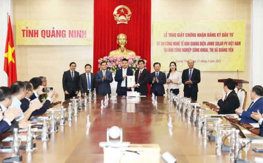 Jinko Solar Hong Kong đầu tư 500 triệu USD vào dự án công nghệ cao tại Quảng Ninh