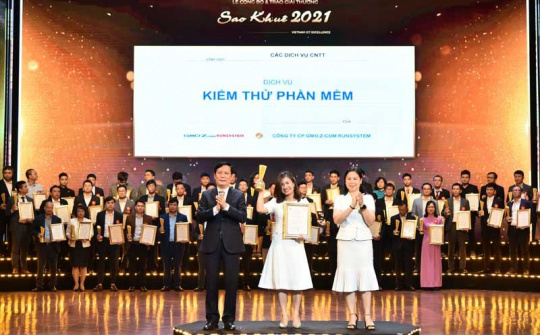 GMO-Z.com RUNSYSTEM nhận "cú đúp" Sao Khuê 2021 cho sản phẩm chuyển đổi số