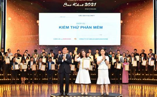 GMO-Z.com RUNSYSTEM nhận "cú đúp" Sao Khuê 2021 cho sản phẩm chuyển đổi số