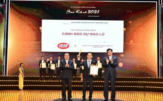 Hệ thống phần mềm Cảnh báo - Dự báo lũ của GB CORP được vinh danh tại Sao Khuê 2021