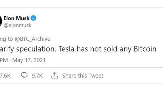 Giá Bitcoin gượng dậy sau tuyên bố của Elon Musk