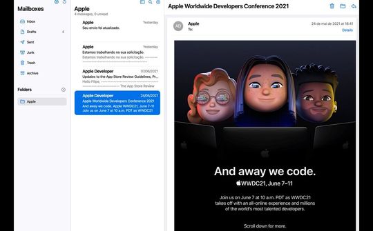 iCloud Mail thử nghiệm giao diện thiết kế mới