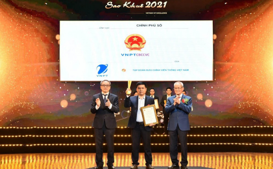 Hệ thống Phần mềm Quản lý Cán bộ, Công chức, Viên chức (VNPT CCVC) của VNPT-IT được tôn vinh tại Sao Khuê 2021