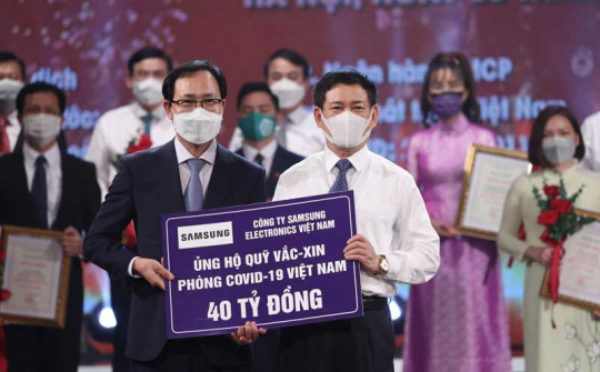 Samsung Việt Nam ủng hộ 56 tỷ đồng chung tay phòng, chống dịch COVID-19