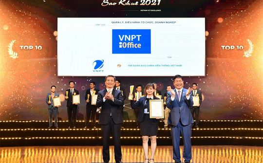 Hệ thống Quản lý văn bản và điều hành VNPT- iOffice của VNPT được tôn vinh top 10 tại Giải thưởng Sao Khuê 2021