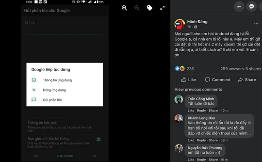 Điện thoại Android đồng loạt gặp lỗi dừng ứng dụng Google