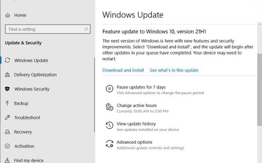 Microsoft bắt đầu tự động cập nhật Windows 10 2004 sang Windows 10 21H1