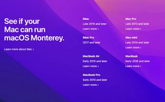 macOS Monterey sẽ ngừng hỗ trợ các mẫu MacBook Pro và Air cũ 