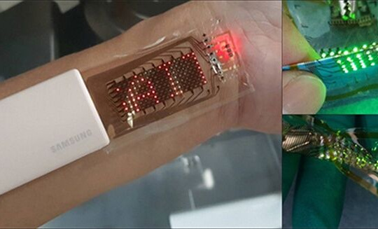 Samsung giới thiệu miếng dán da OLED có thể co giãn