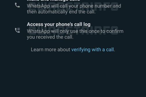 WhatsApp sẽ gọi điện thoại để xác nhận tài khoản