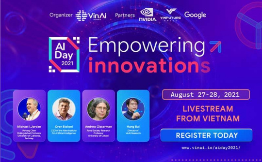 Ngày Trí tuệ nhân tạo 2021 sẽ diễn ra trực tuyến từ 27-28/8 tới