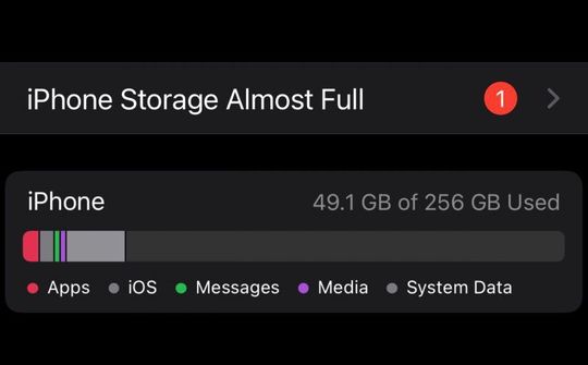 Phát sinh lỗi đầy bộ nhớ khi nâng cấp iOS 15