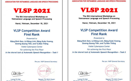 Viettel AI tiếp tục dẫn đầu tại giải thưởng về Xử lý tiếng nói VLSP 2021