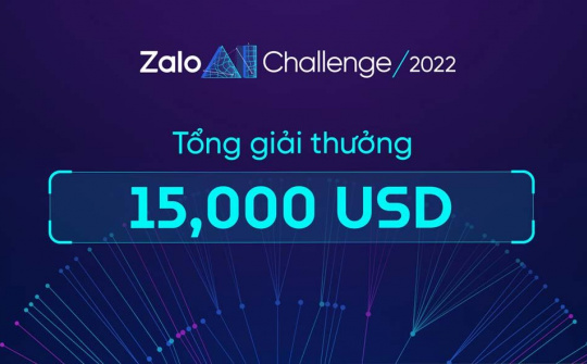 Zalo AI Challenge 2022 nâng tổng giá trị giải thưởng lên 15.000 USD