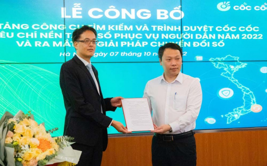 Cốc Cốc được công nhận "Nền tảng số phục vụ người dân" năm 2022