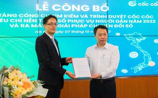 Cốc Cốc được công nhận "Nền tảng số phục vụ người dân" năm 2022