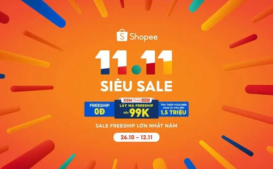Shopee khởi động 11.11 Siêu Sale