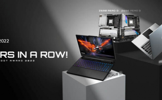 Laptop GIGABYTE giành giải thưởng thiết kế Red Dot năm 2022  trong 3 năm liên tiếp!