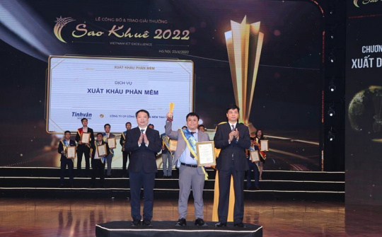 Tinhvan Software nhận Giải thưởng Sao Khuê 2022 trong lĩnh vực Dịch vụ xuất khẩu phần mềm.