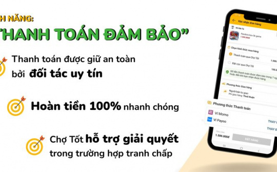 Chợ Tốt giới thiệu tính năng Thanh toán đảm bảo