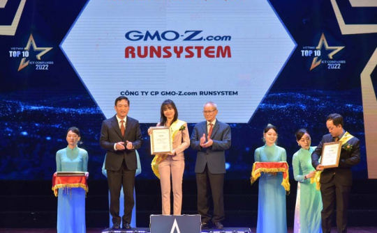 GMO-Z.com RUNSYSTEM lần thứ 6 liên tiếp được vinh danh TOP 10 Doanh nghiệp CNTT Việt Nam