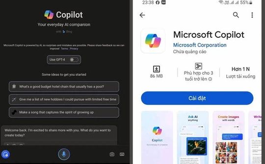 Microsoft ra mắt ứng dụng Copilot dành riêng cho Android